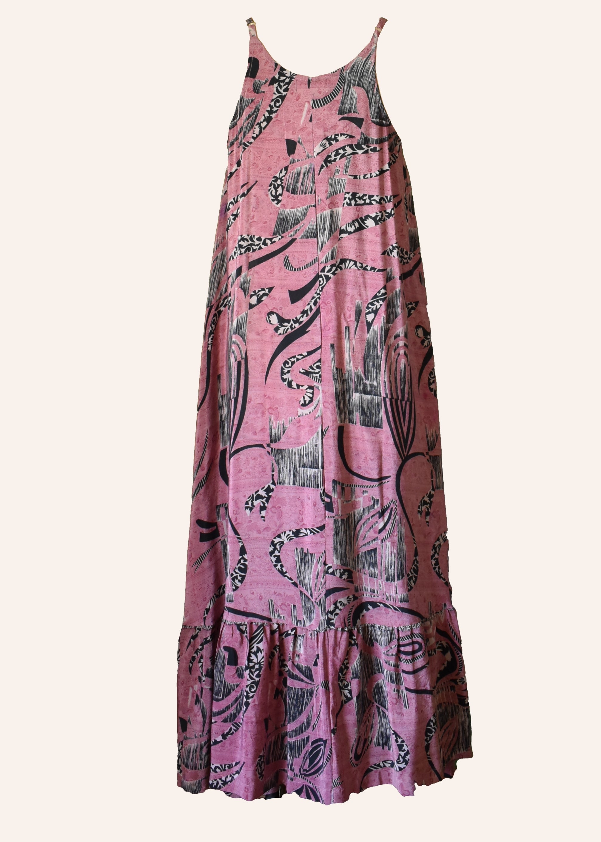 Eustoma Silk Crepe Swing Maxi Dress ~ Urban XL