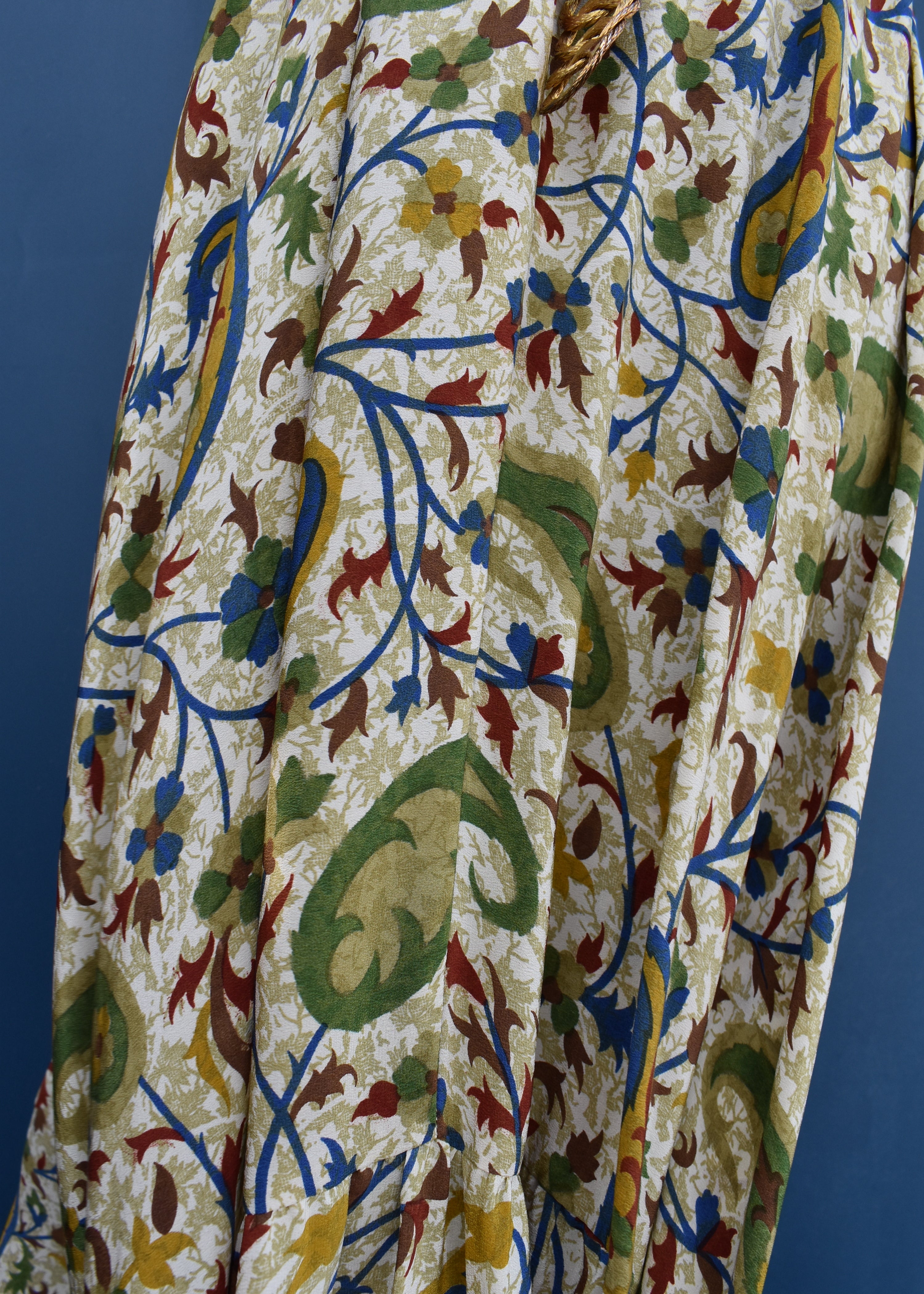 Eustoma Silk Crepe Swing Maxi Dress ~ Mexicola L