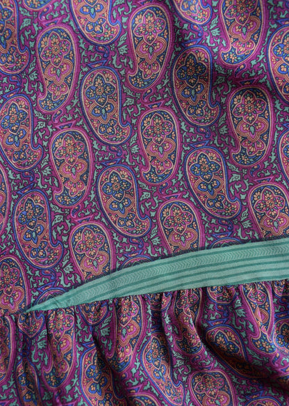 Eustoma Silk Crepe Swing Maxi Dress ~ Claret XS