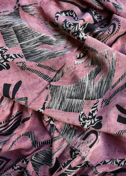 Eustoma Silk Crepe Swing Maxi Dress ~ Urban XL