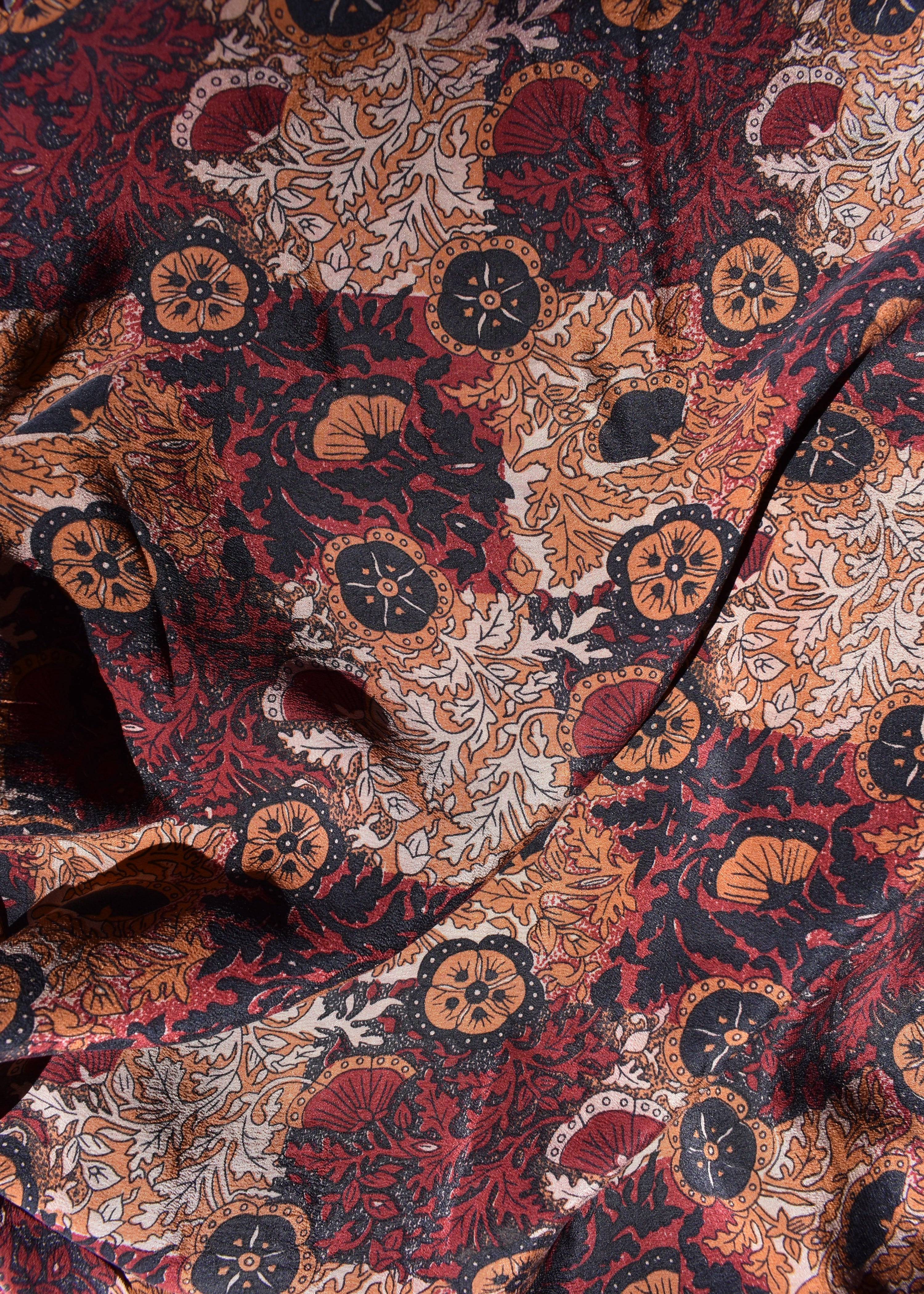 Eustoma Silk Crepe Swing Maxi Dress ~ Seneca L