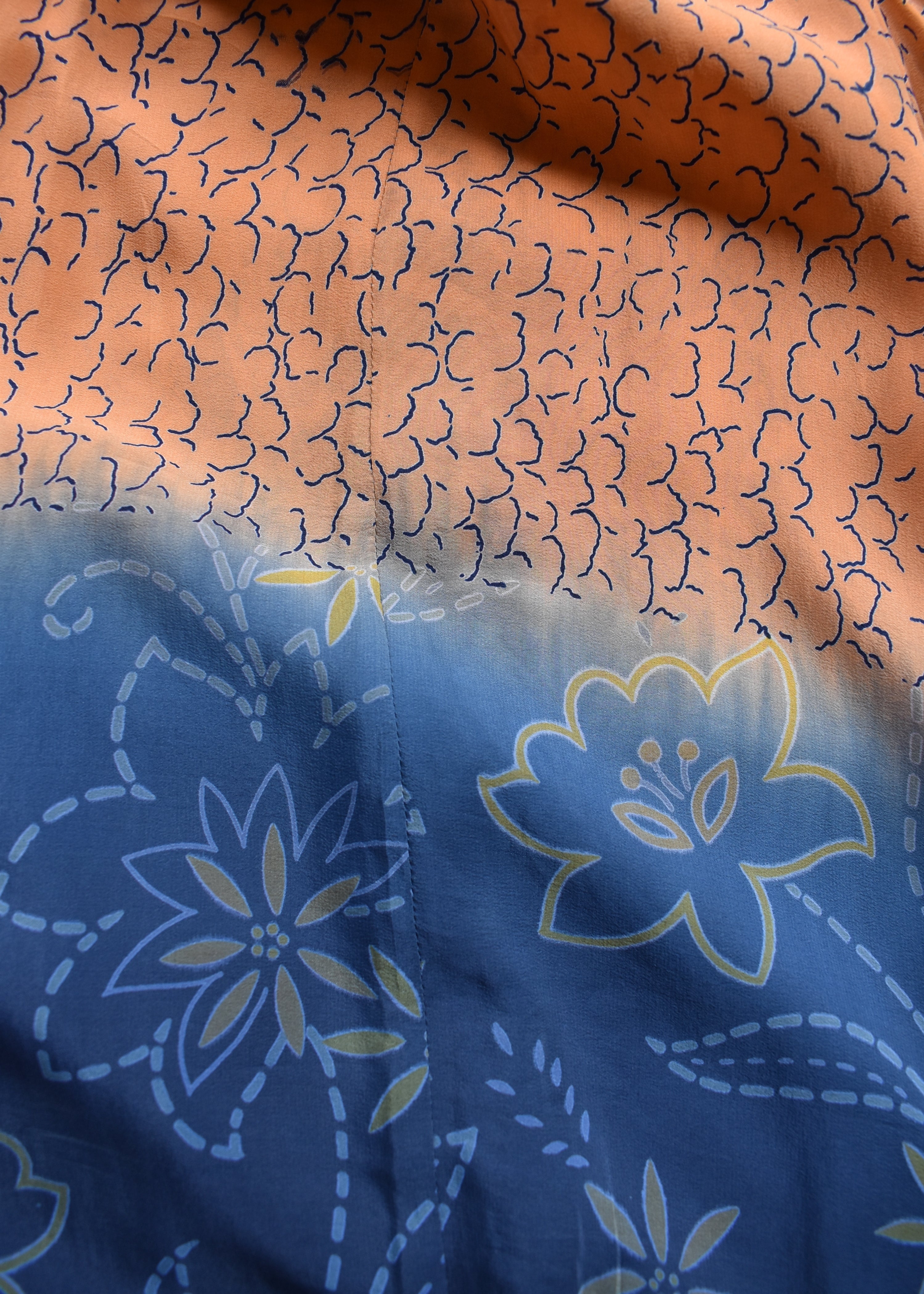 Eustoma Silk Crepe Swing Maxi Dress ~  Blossom S