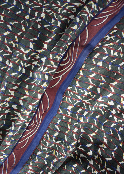 Pilea Silk Crepe Wrap Kimono Top ~ Cactus L/XL