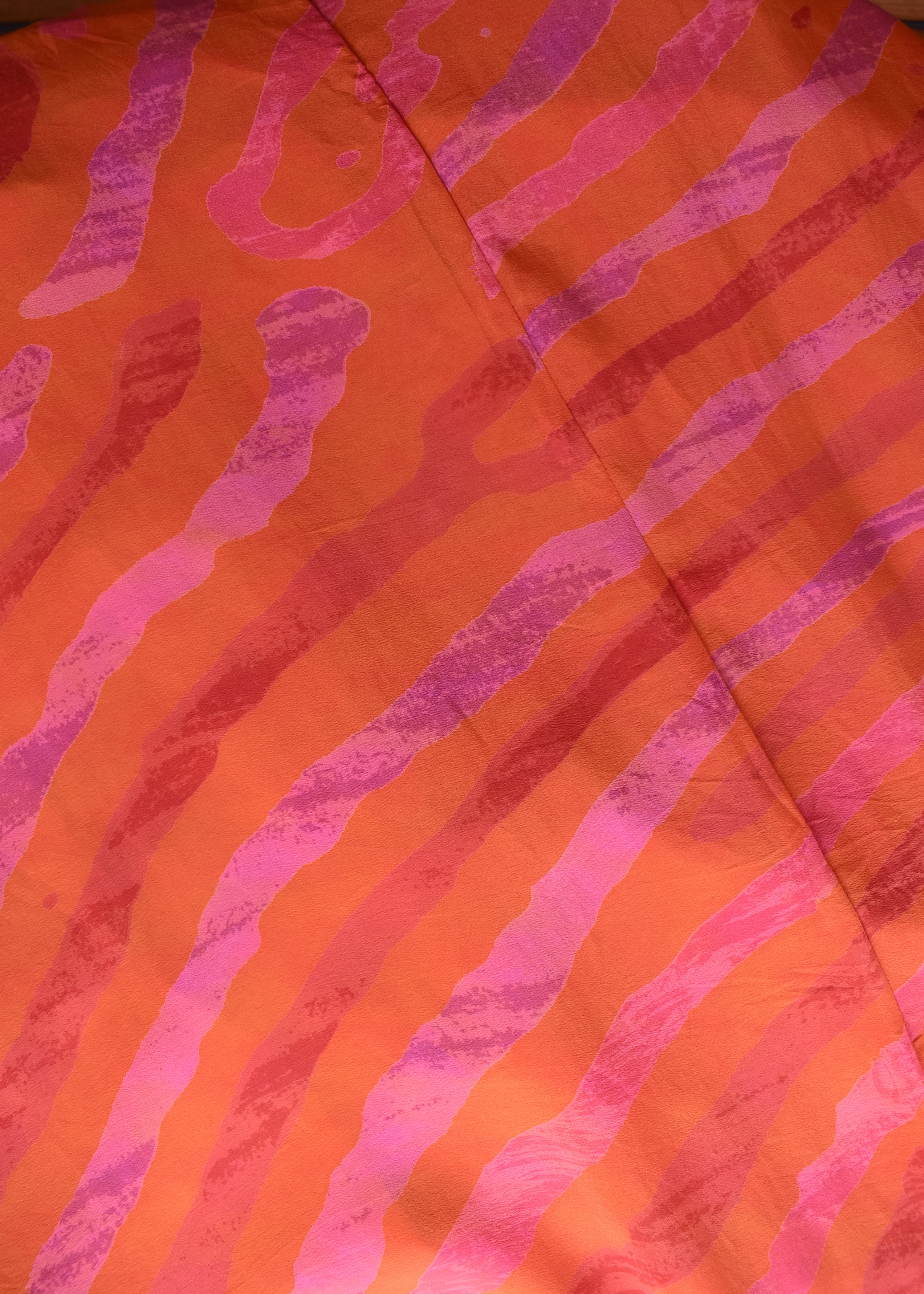 Eustoma Silk Crepe Swing Maxi Dress ~ Sunset M