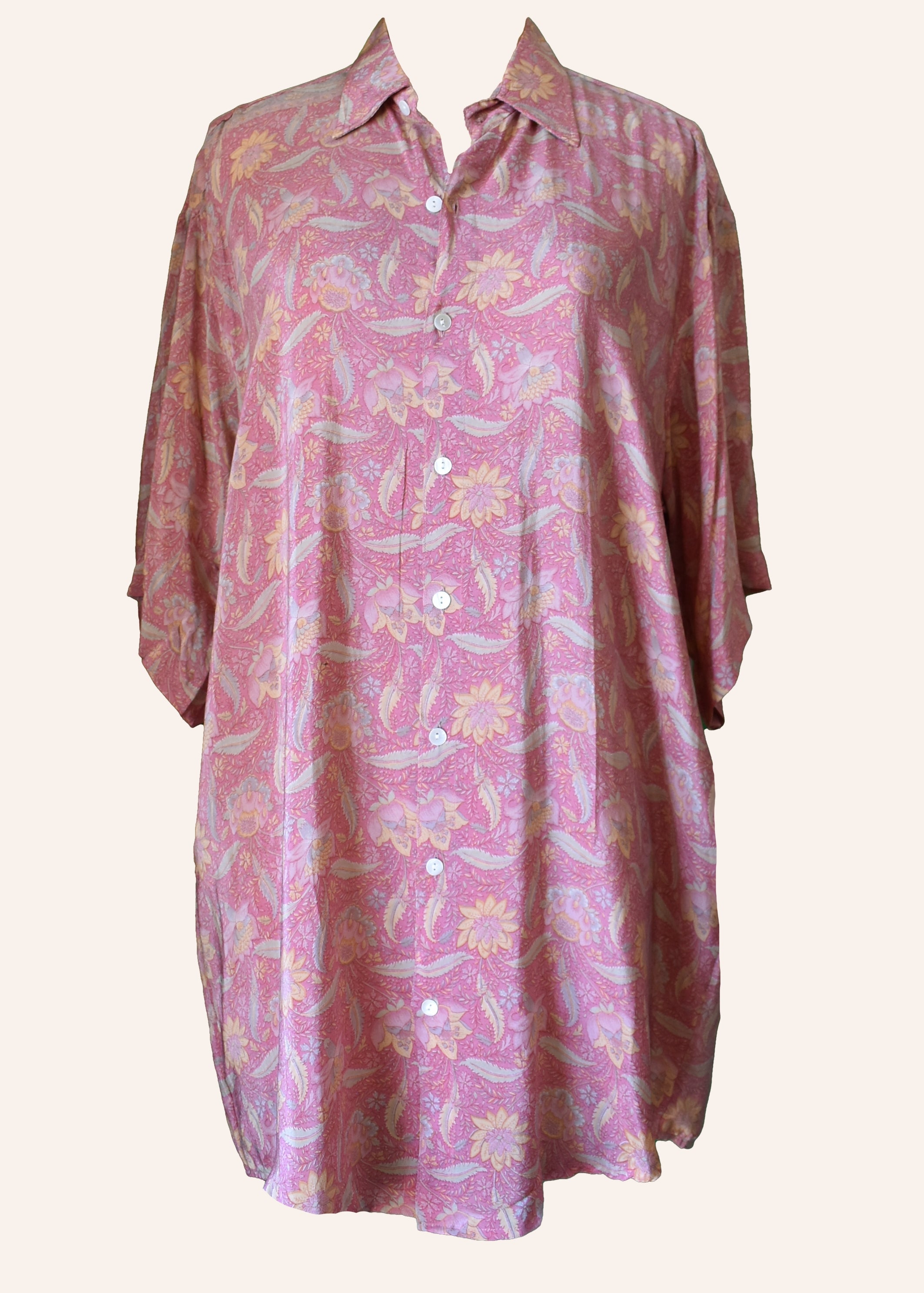 Astralagus Silk Crepe Oversized Shirt ~ Terra