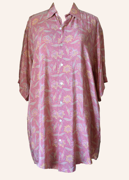 Astralagus Silk Crepe Oversized Shirt ~ Terra