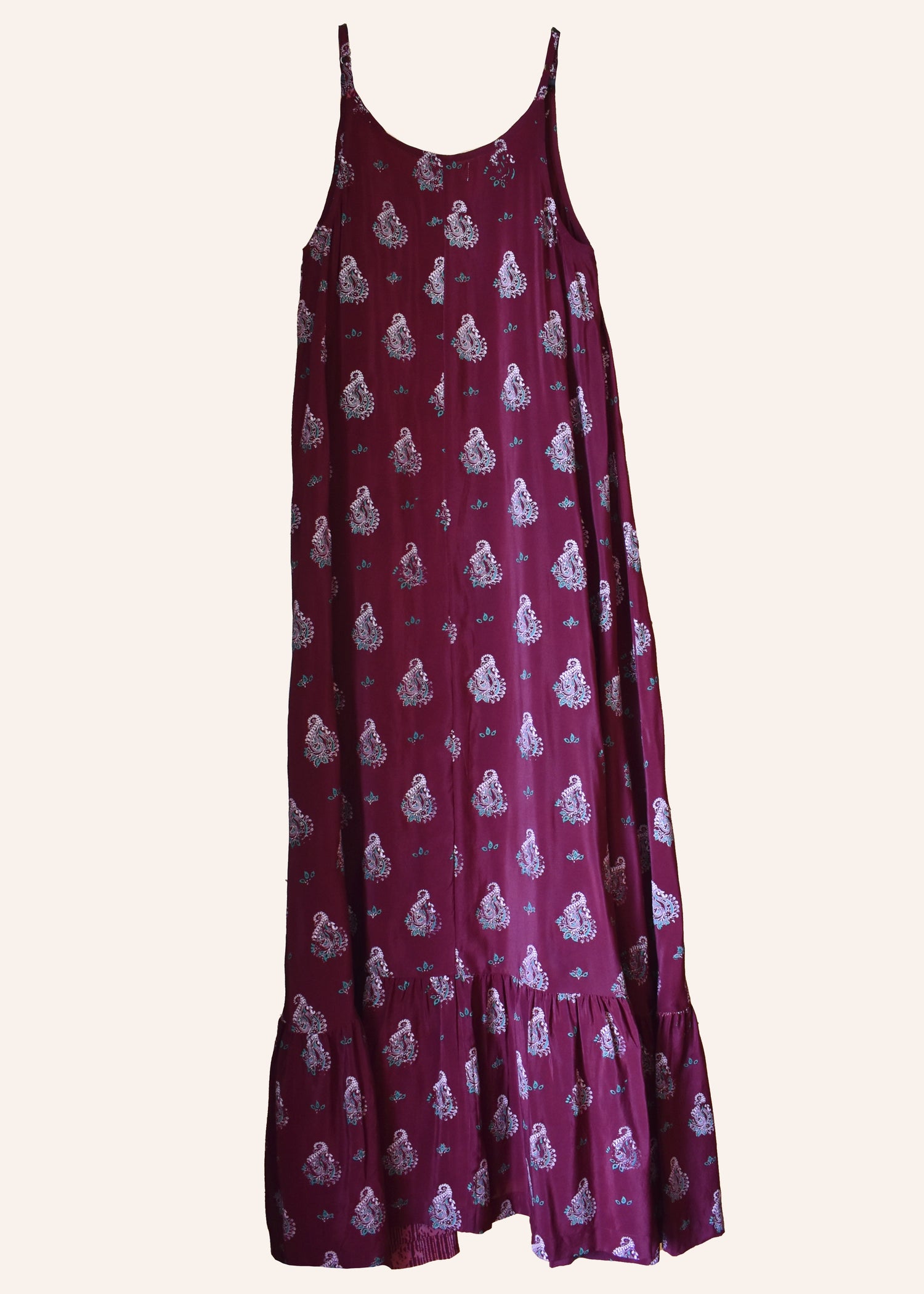 Eustoma Silk Crepe Swing Maxi Dress ~ Rosewood XS
