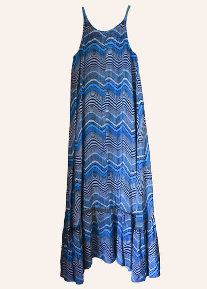 Eustoma Silk Crepe Swing Maxi Dress ~  Dusk S