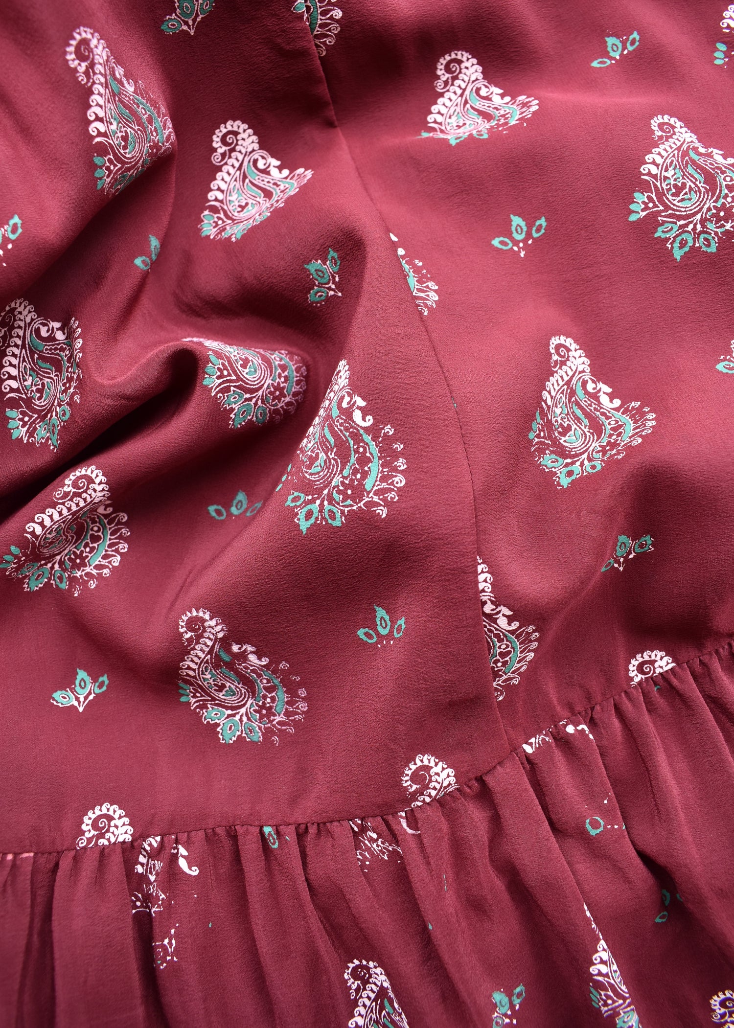 Eustoma Silk Crepe Swing Maxi Dress ~ Rosewood XS