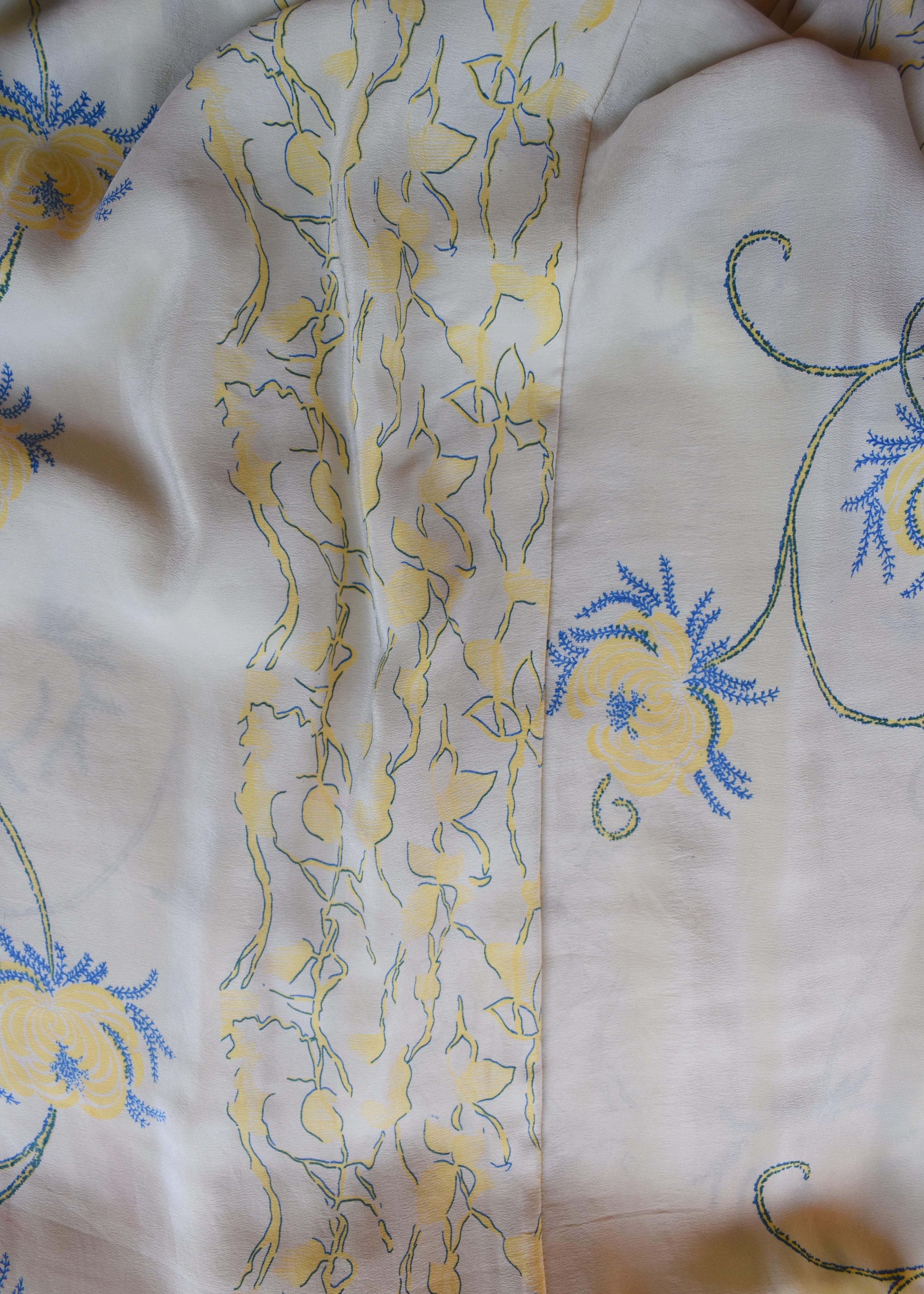 Eustoma Silk Crepe Swing Maxi Dress ~ Papyrus M