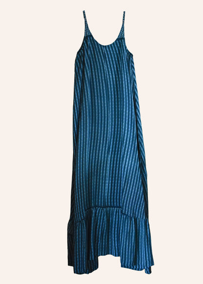 Eustoma Silk Crepe Swing Maxi Dress ~ Spruce S