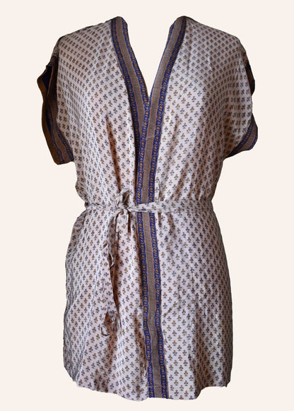 Pilea Silk Crepe Wrap Kimono Top ~ Angora S/M