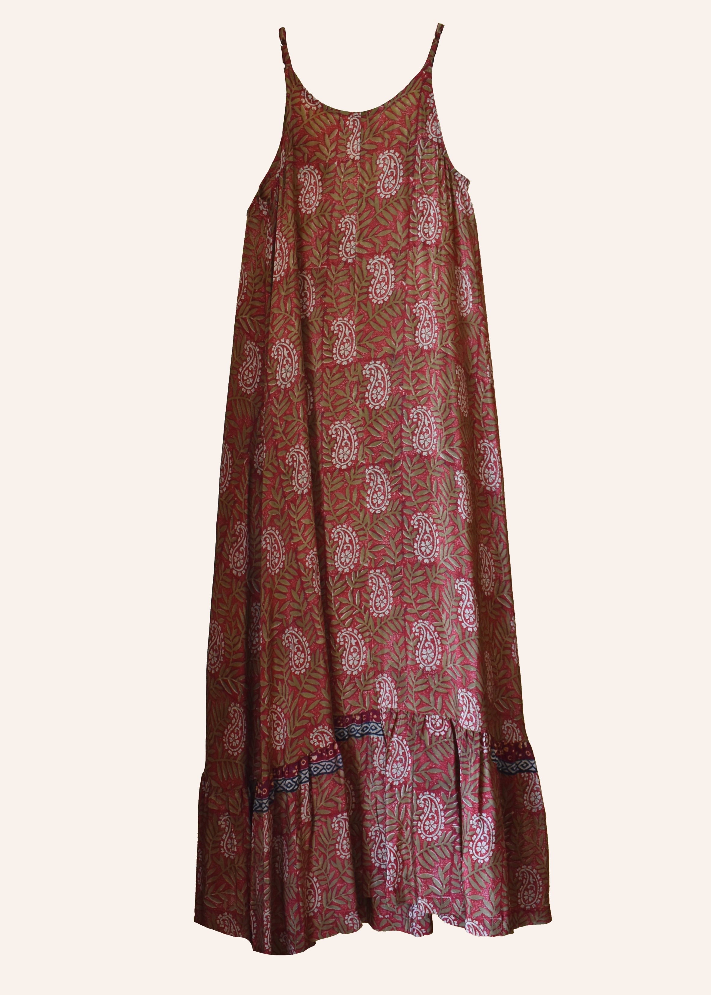 Eustoma Silk Crepe Swing Maxi Dress ~ Rumba XS