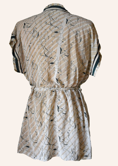 Pilea Silk Crepe Wrap Kimono Top ~ Crema S/M