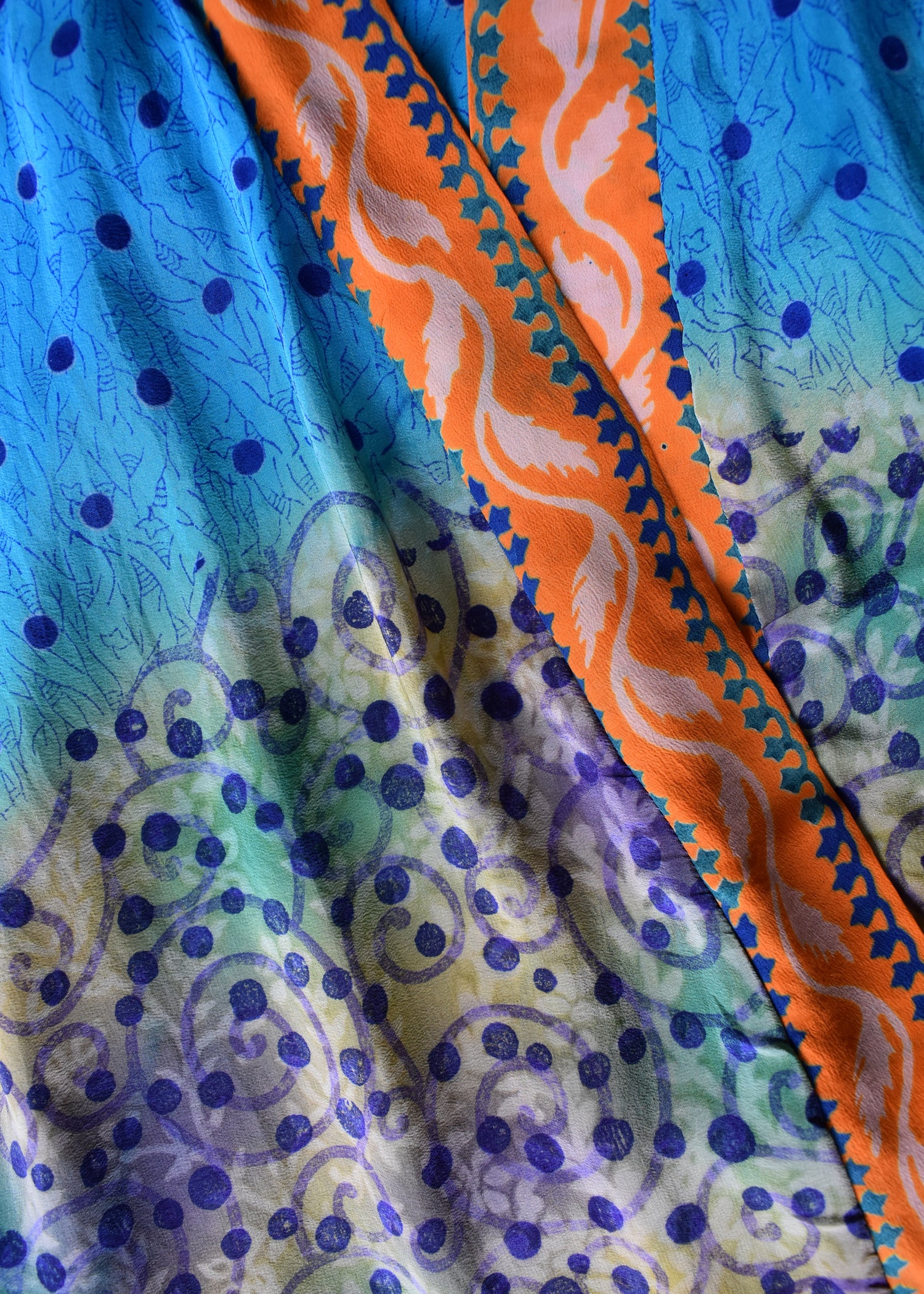 Pilea Silk Crepe Wrap Kimono Top ~ Rust L/XL