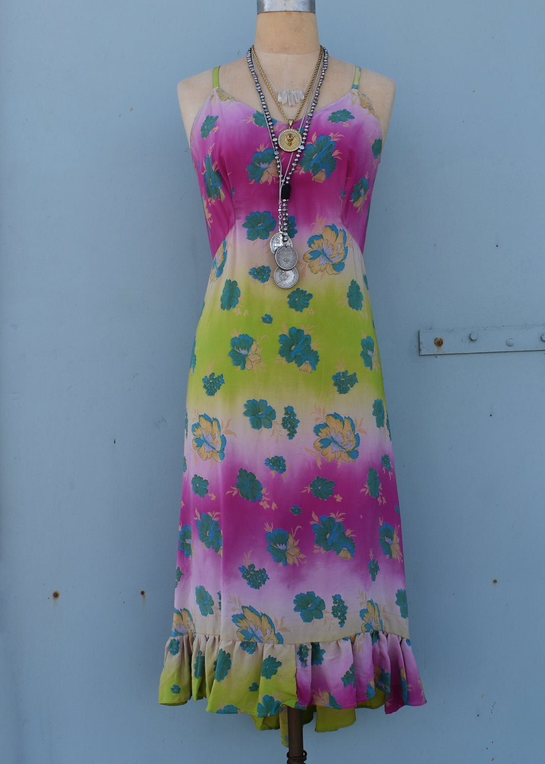 Rumex Silk Slip Dress ~ Sorbet M