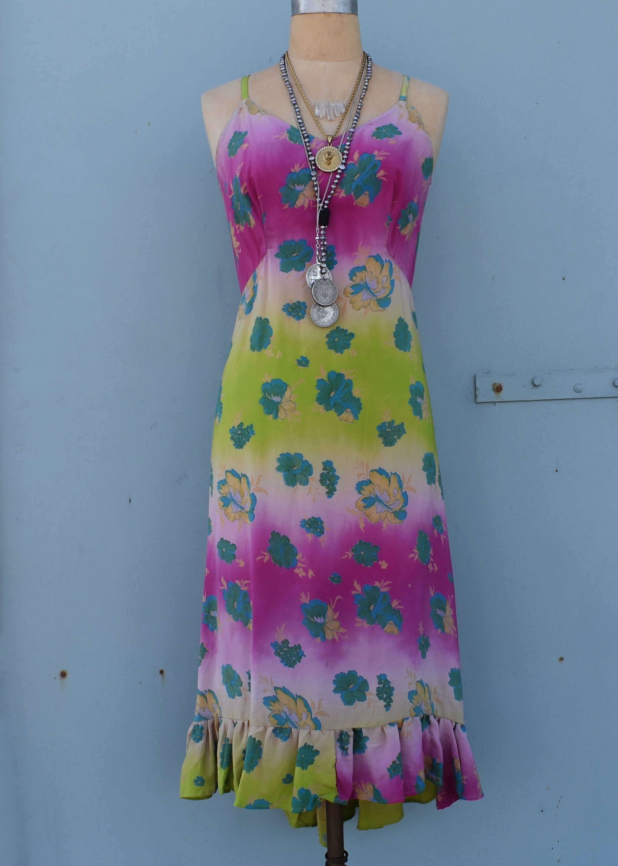 Rumex Silk Slip Dress ~ Sorbet M