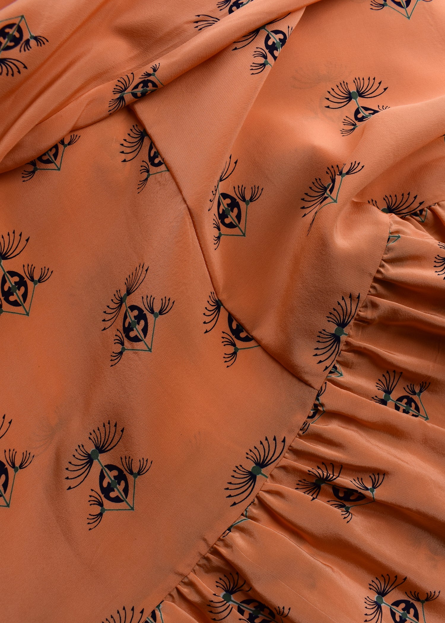 Eustoma Silk Crepe Swing Maxi Dress ~ Coral XS