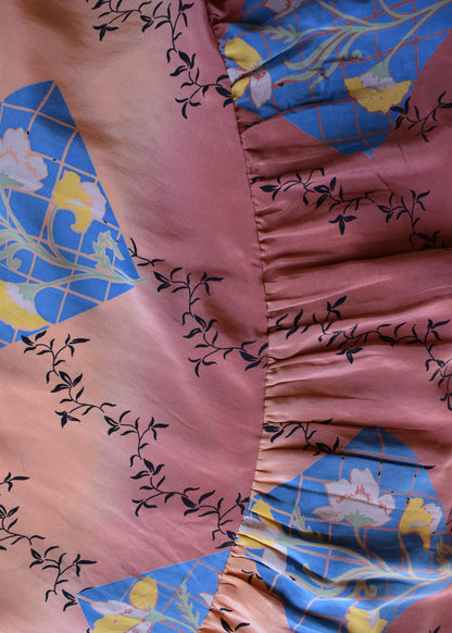 Eustoma Silk Crepe Swing Maxi Dress ~ Porcelain M