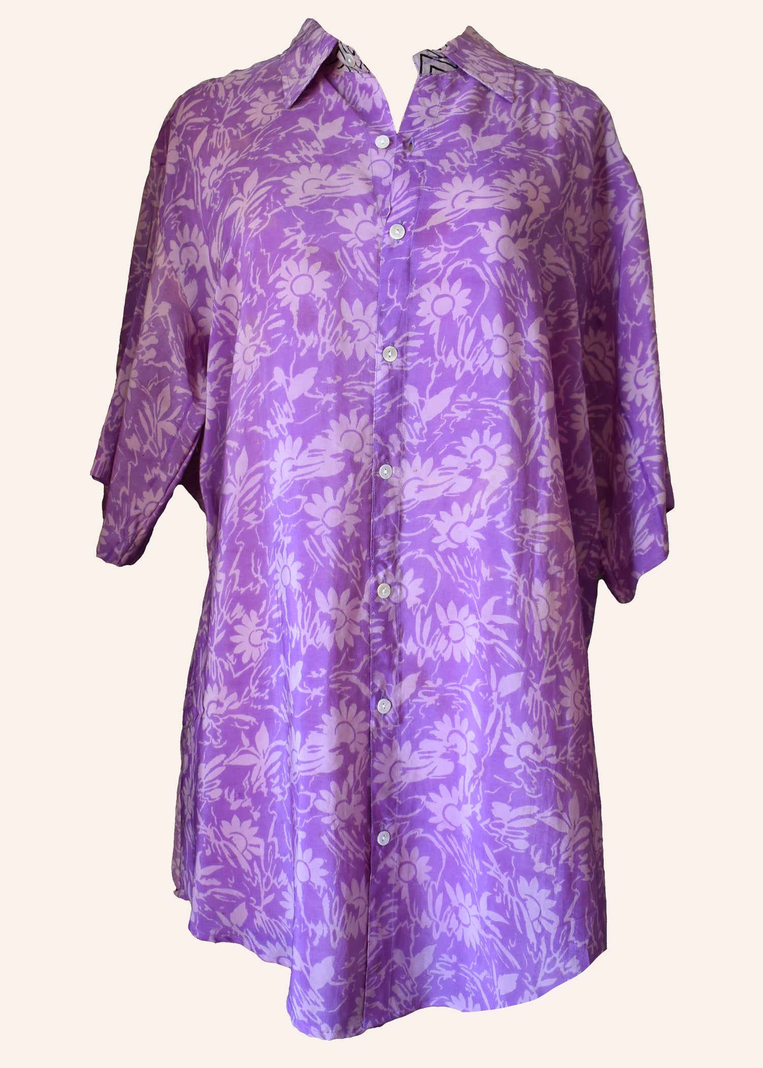 Astralagus Silk Crepe Oversized Shirt ~ Haze