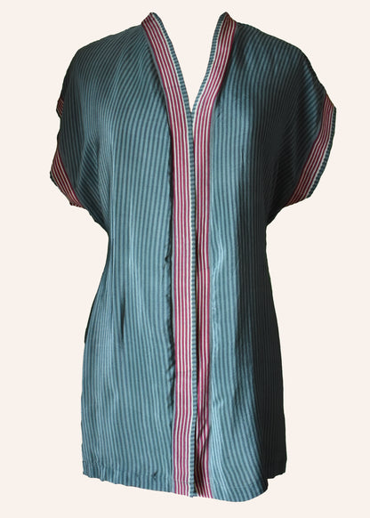 Pilea Silk Crepe Wrap Kimono Top ~ Noel S/M