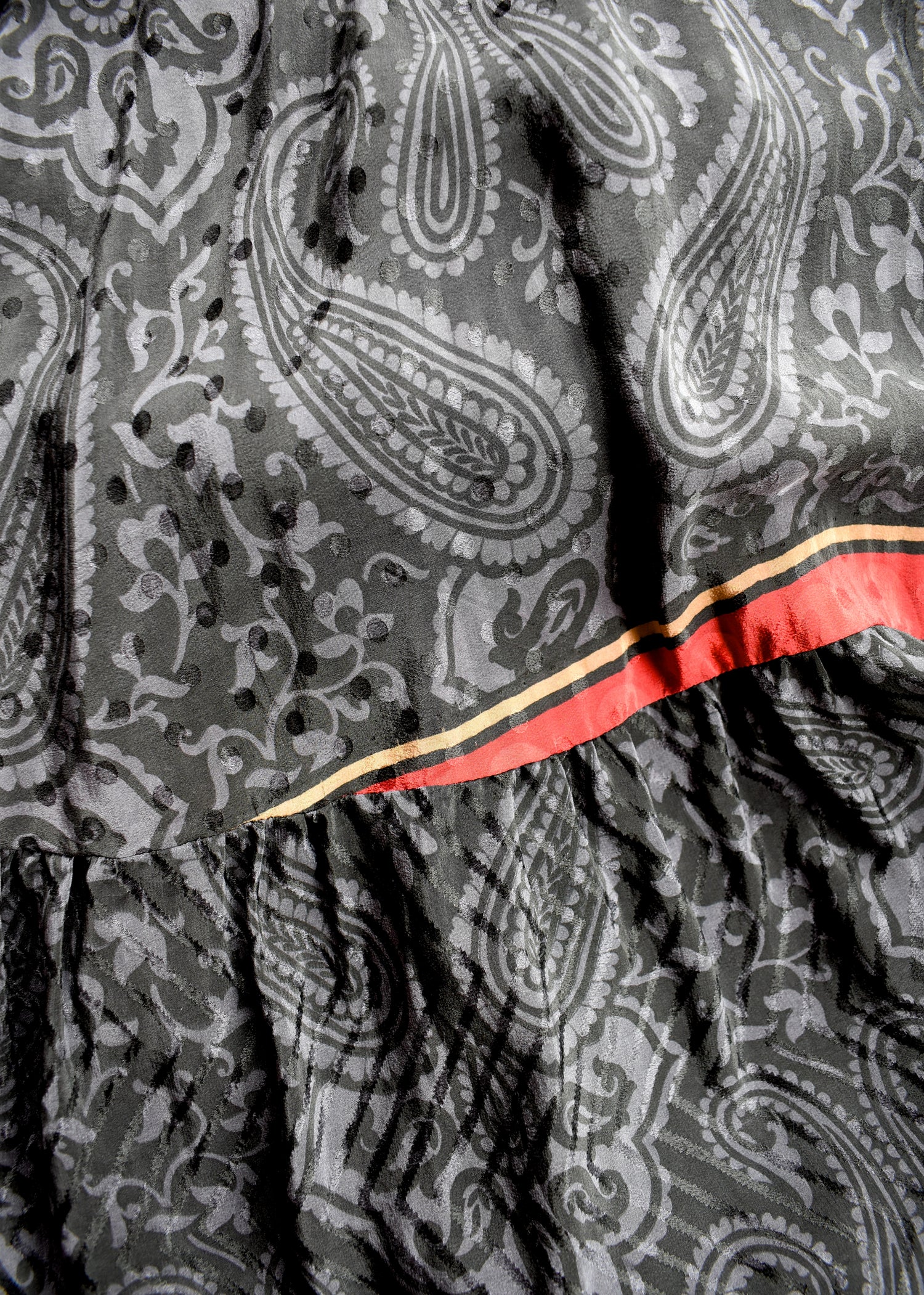 Eustoma Silk Crepe Swing Maxi Dress ~ Nero XS