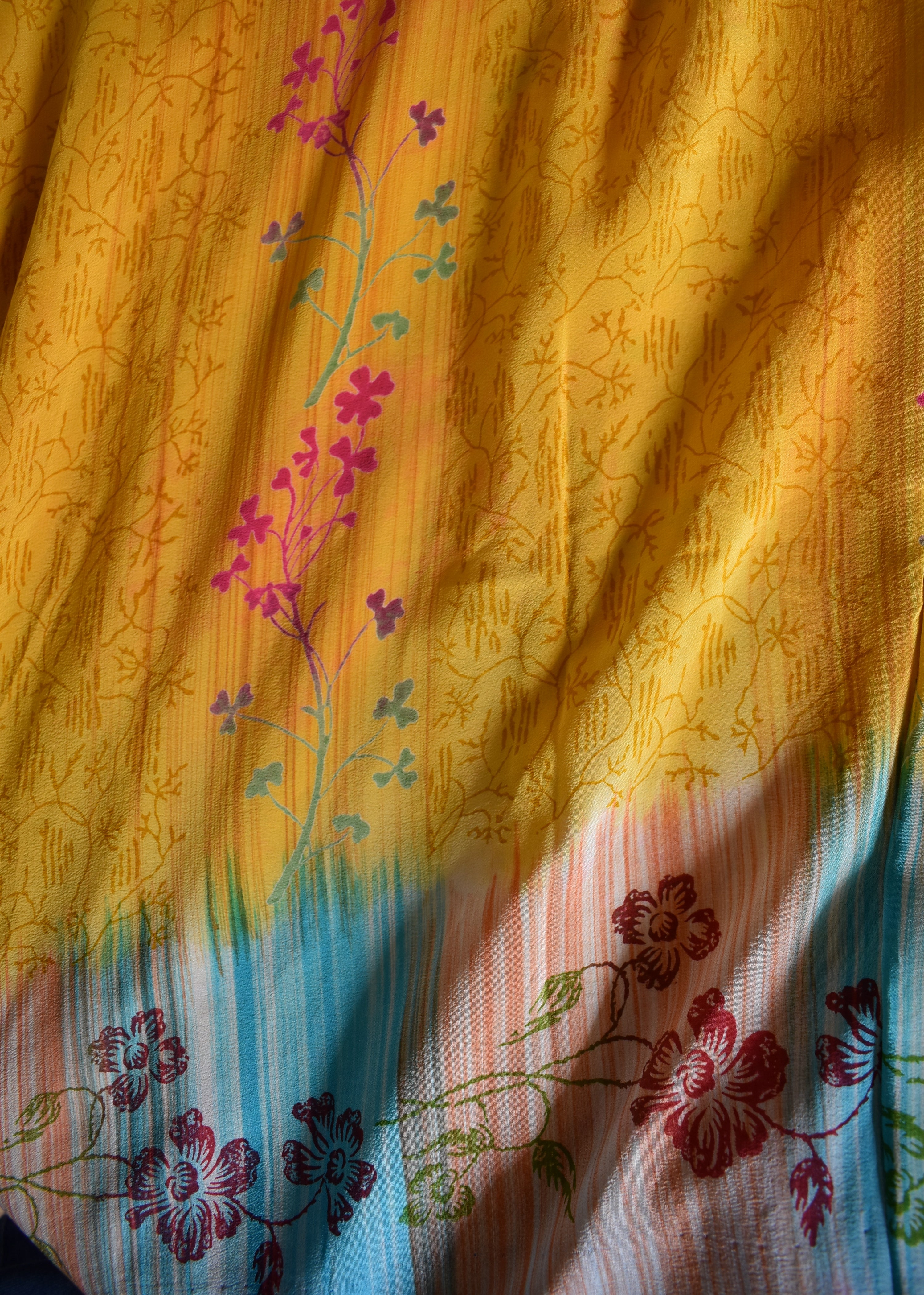 Eustoma Silk Crepe Swing Maxi Dress ~  Honey S