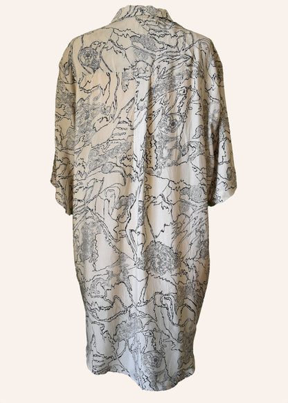 Astralagus Silk Crepe Oversized Shirt ~ Opal
