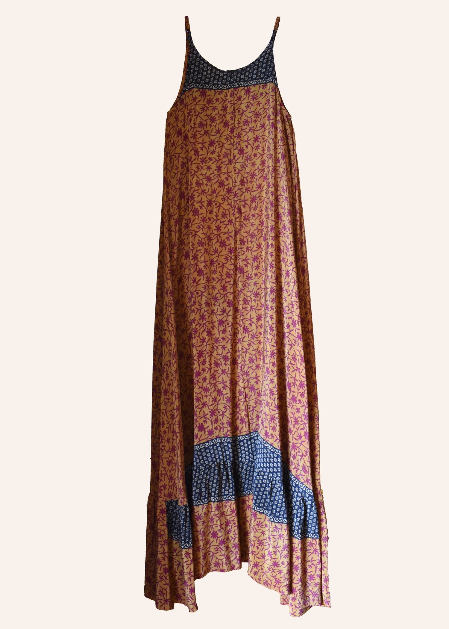 Eustoma Silk Crepe Swing Maxi Dress ~ Wren XS