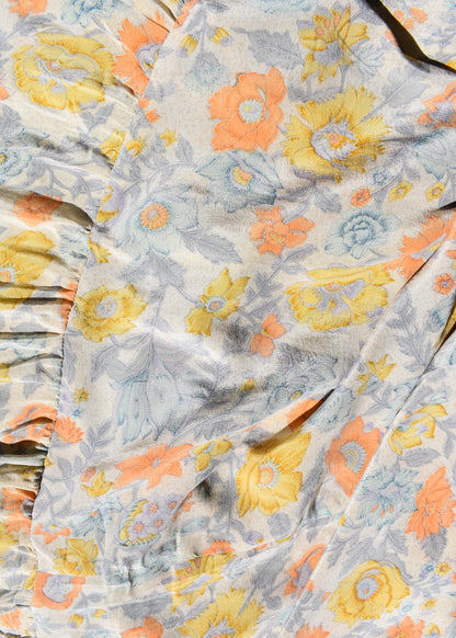 Eustoma Silk Crepe Swing Maxi Dress ~ Creme L