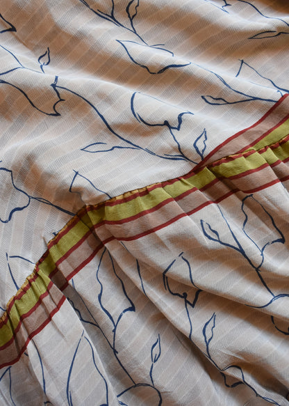 Eustoma Silk Crepe Swing Maxi Dress ~ Azurine M