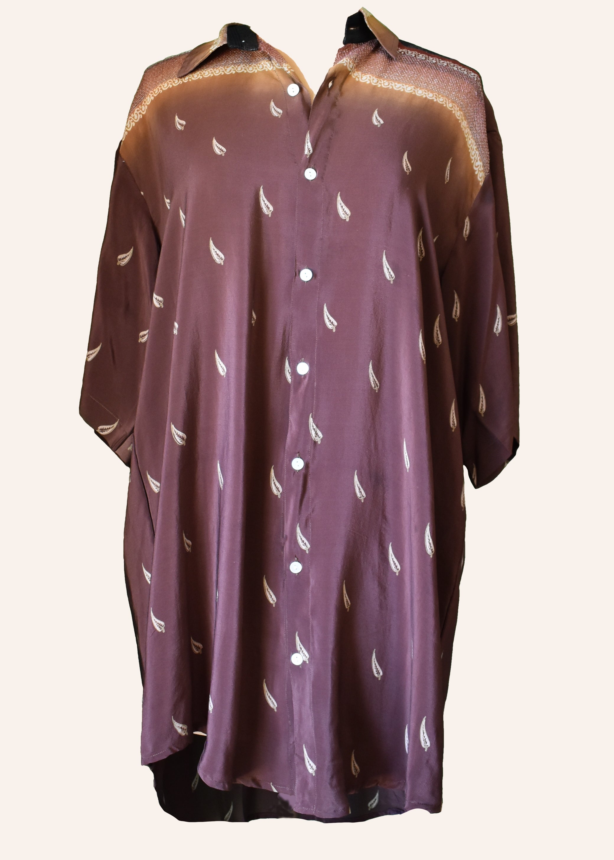 Astralagus Silk Crepe Oversized Shirt ~ Cacao