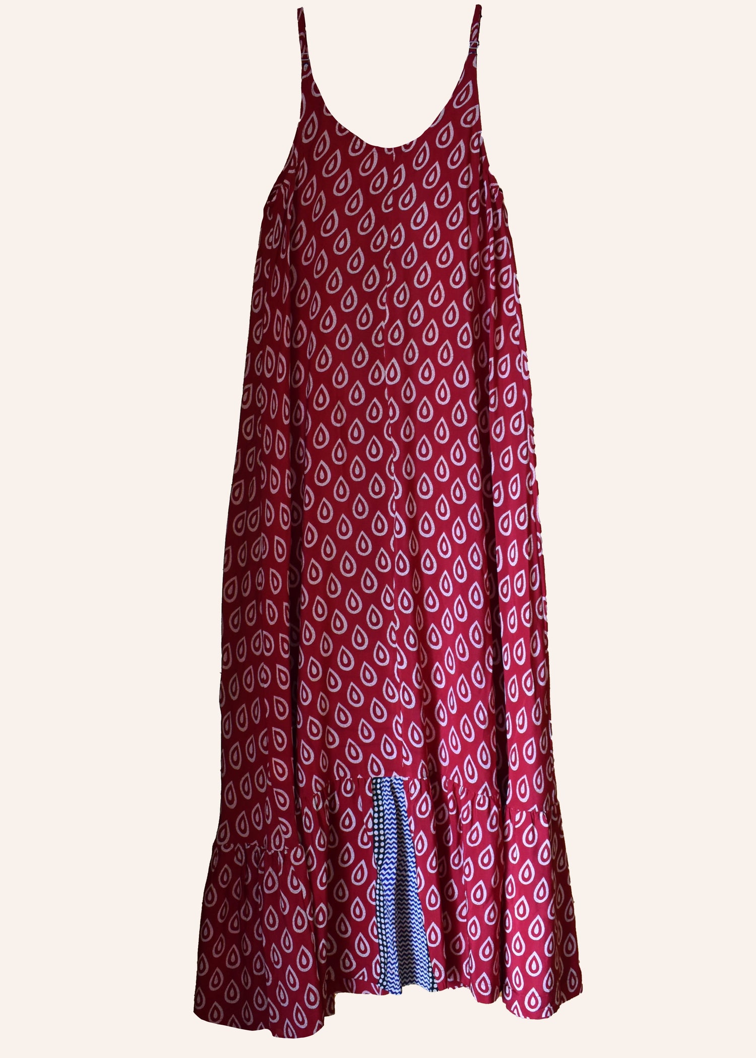 Eustoma Silk Crepe Swing Maxi Dress ~ Flame XS