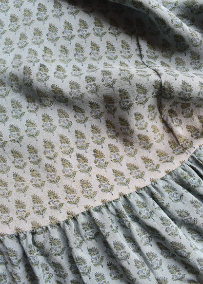 Eustoma Silk Crepe Swing Maxi Dress ~ Delft XS