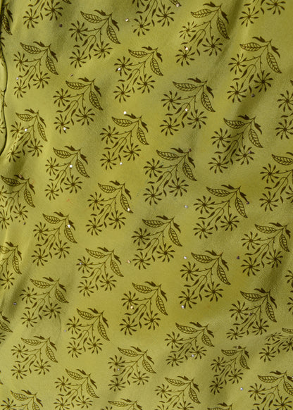 Eustoma Silk Crepe Swing Maxi Dress ~ Irish Moss XL