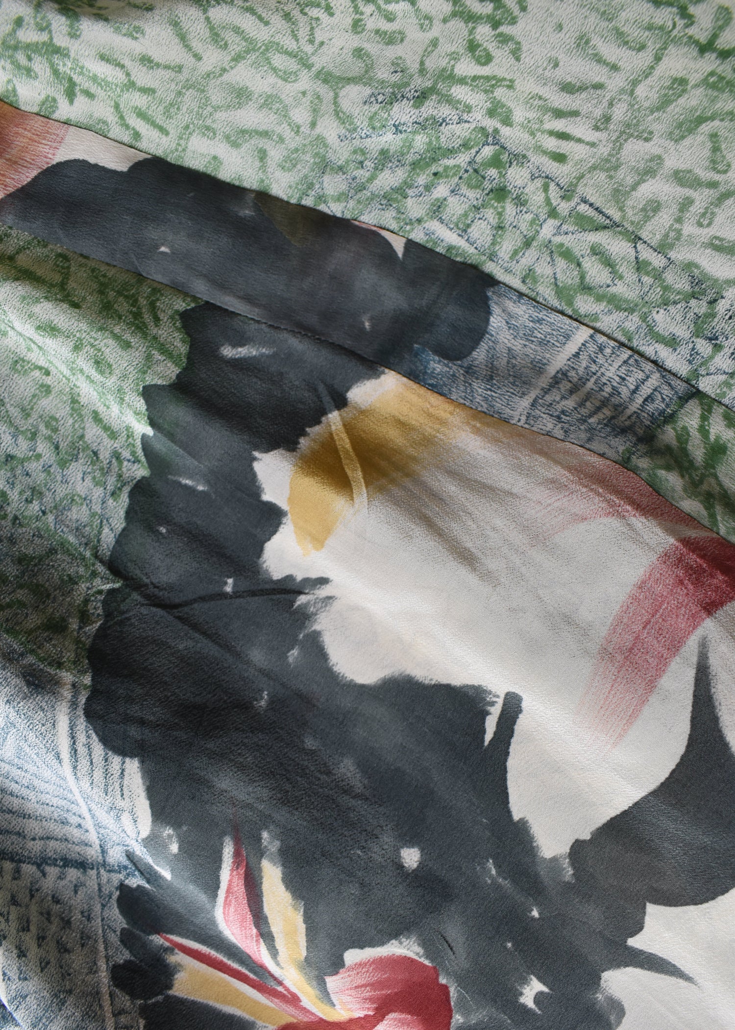 Pilea Silk Crepe Wrap Kimono Top ~ Papyrus L/XL