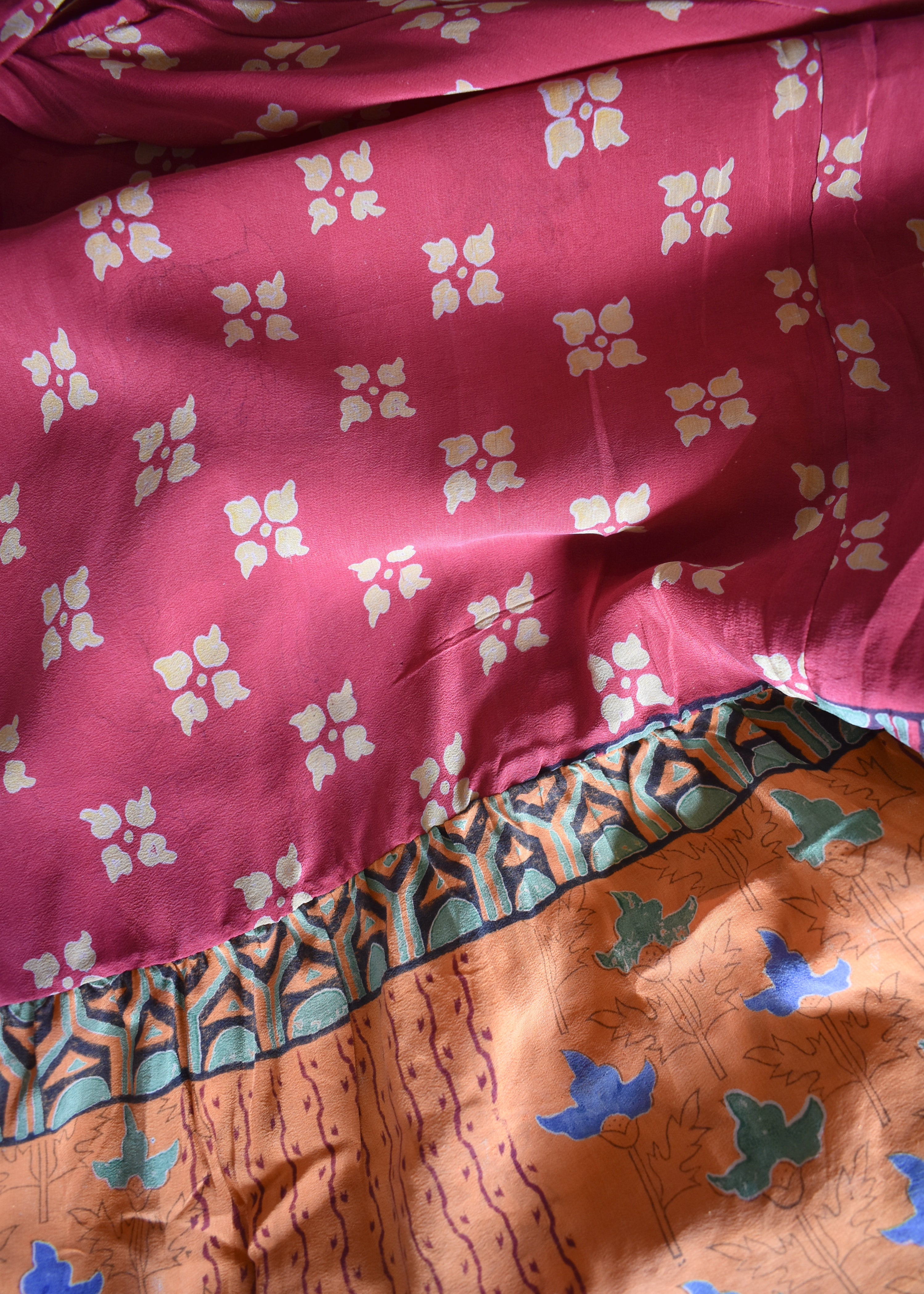 Eustoma Silk Crepe Swing Maxi Dress ~  Persimmon S