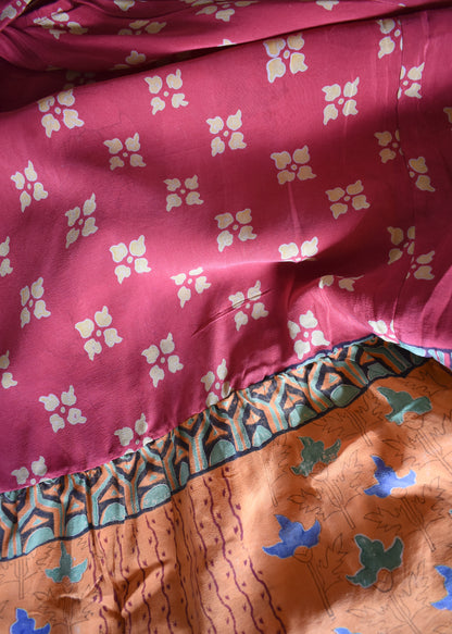 Eustoma Silk Crepe Swing Maxi Dress ~  Persimmon S