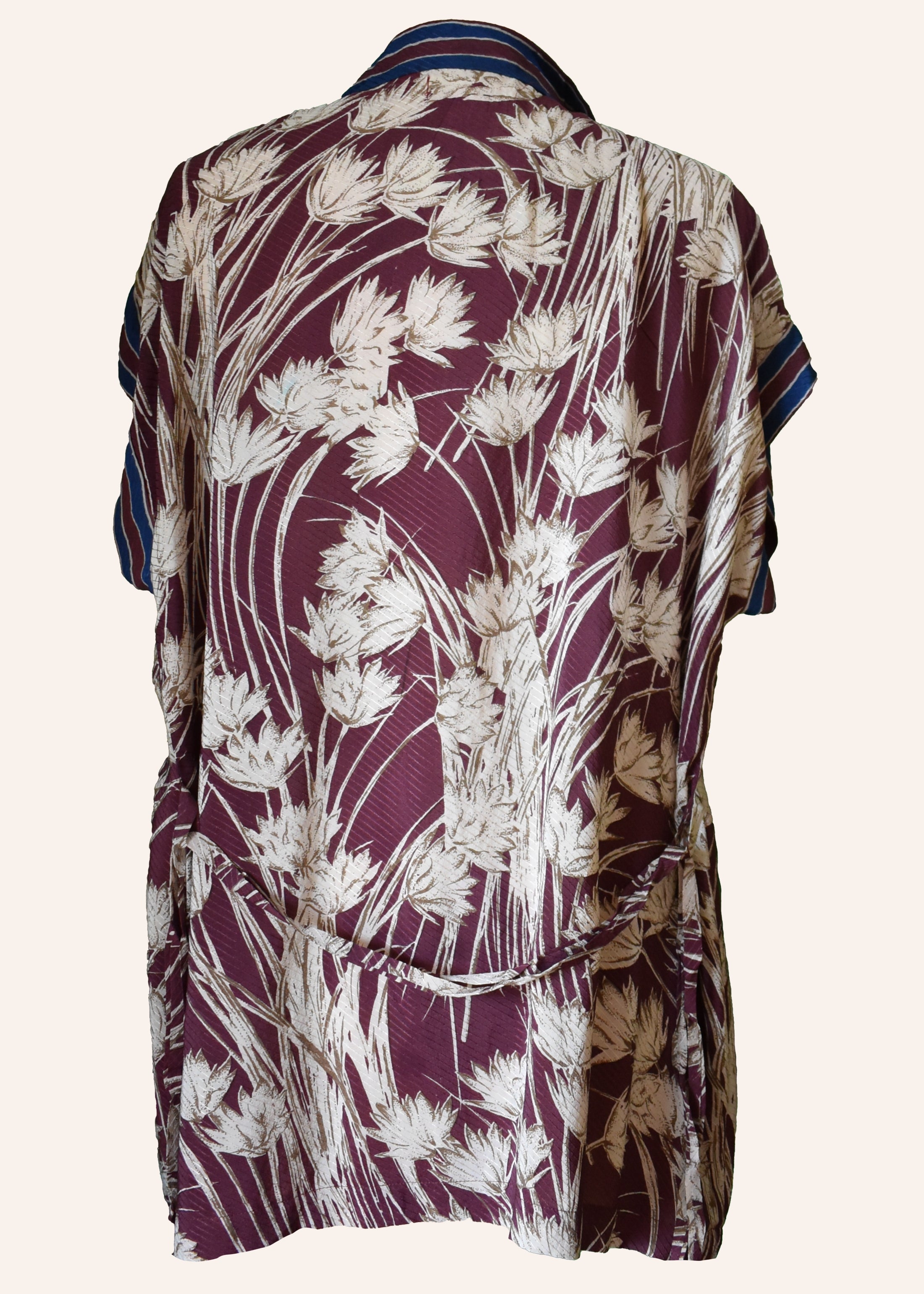 Pilea Silk Crepe Wrap Kimono Top ~ Caneel L/XL