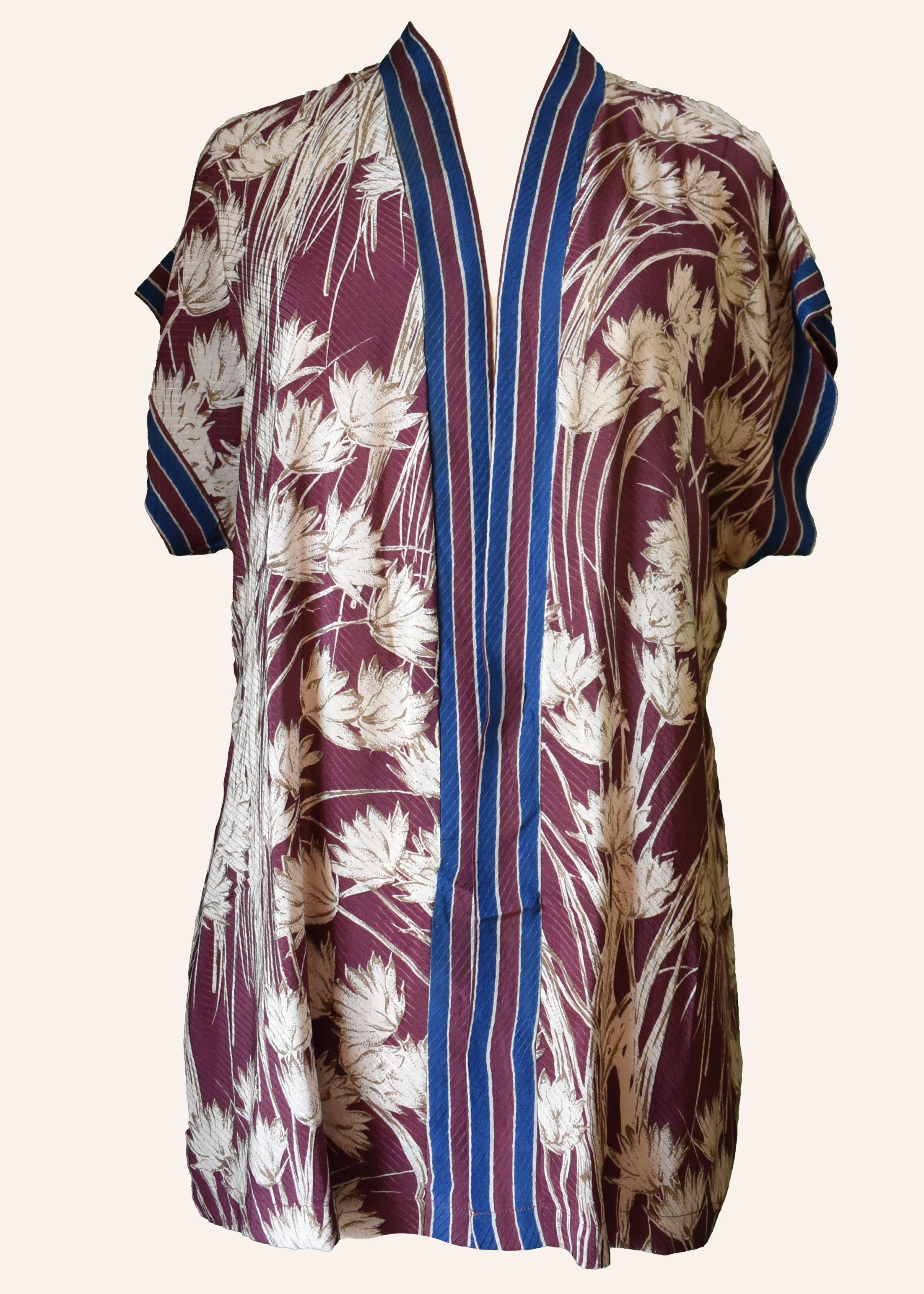 Pilea Silk Crepe Wrap Kimono Top ~ Caneel L/XL