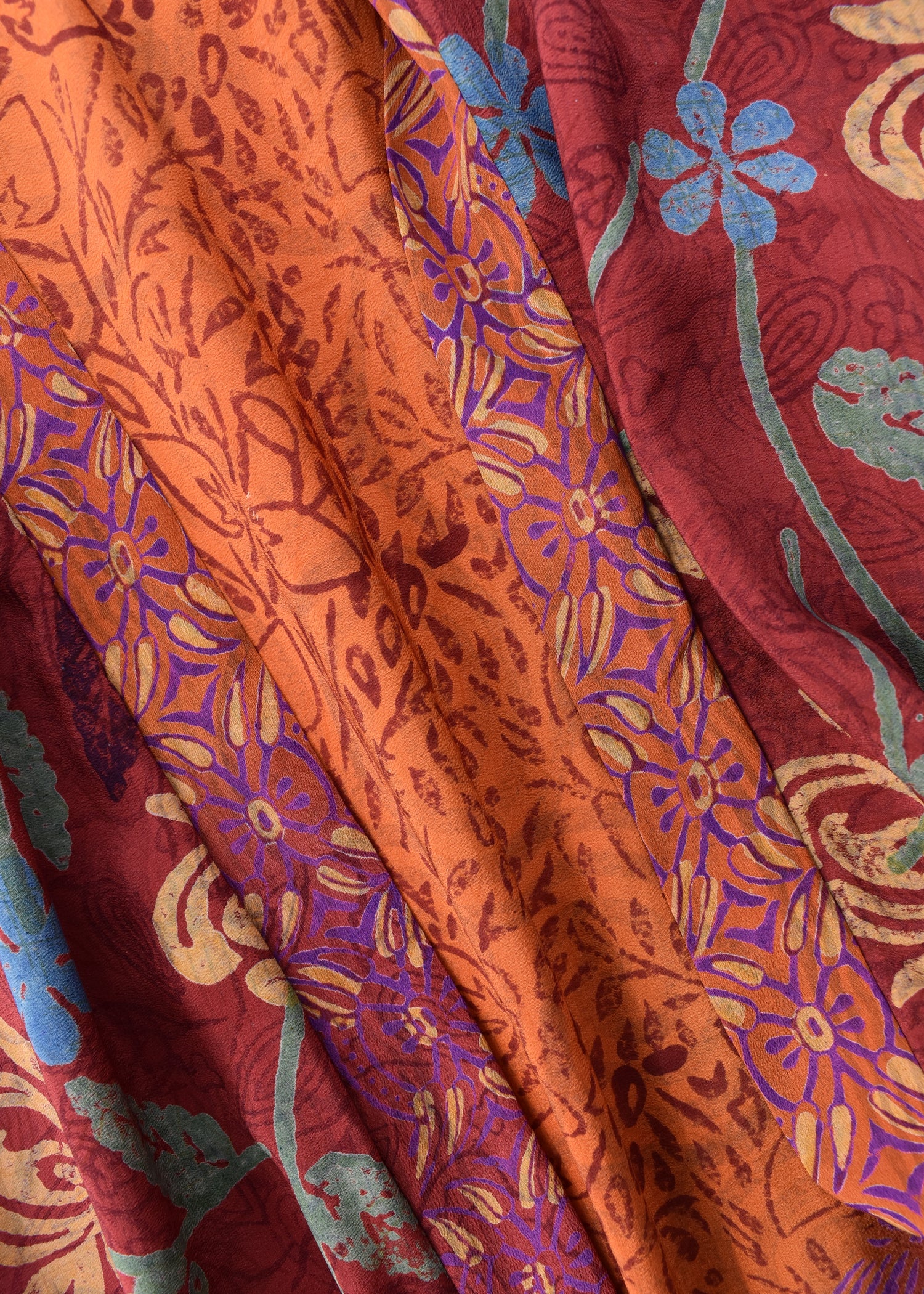 Pilea Silk Crepe Wrap Kimono Top ~ Flame S/M