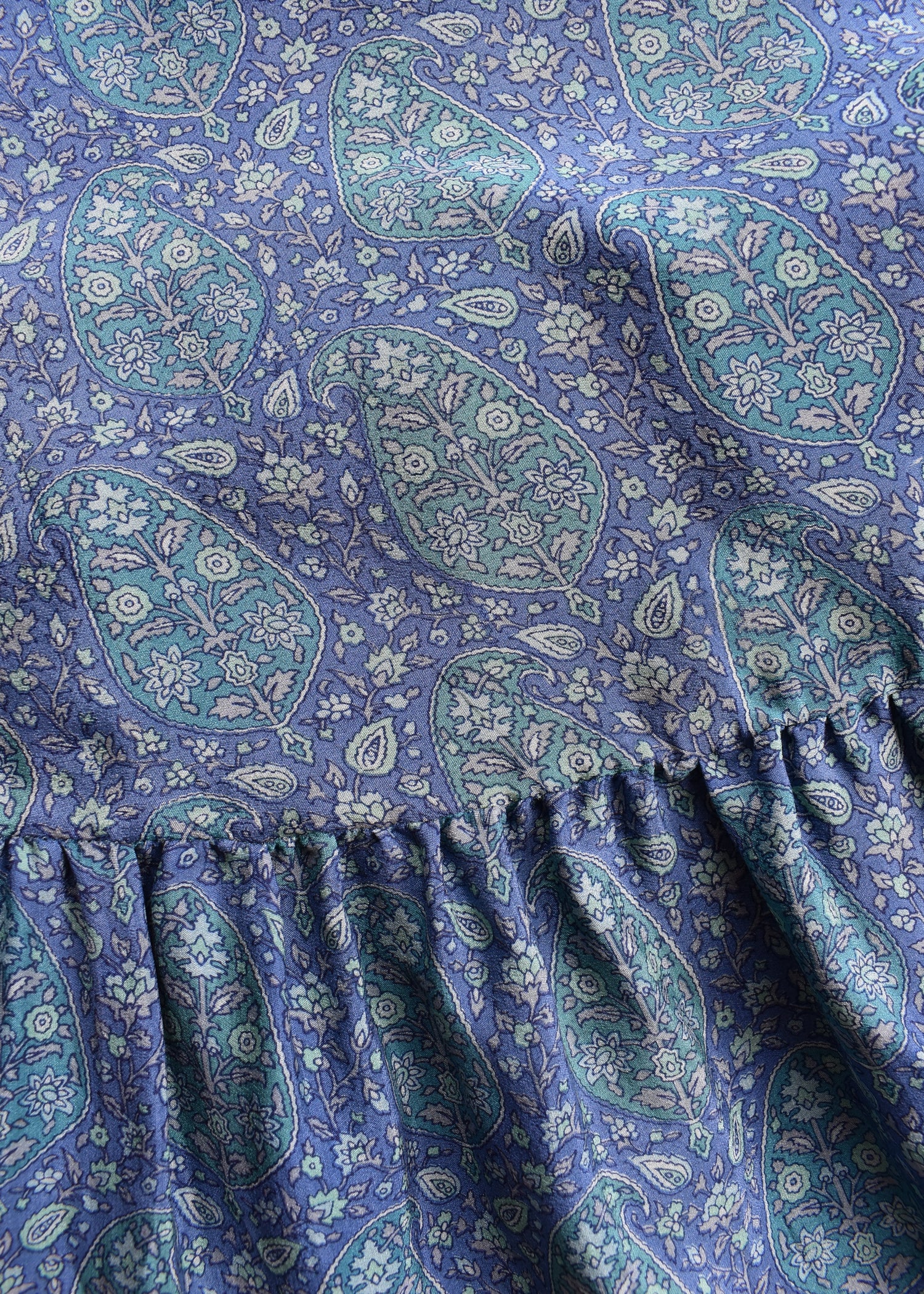 Eustoma Silk Crepe Swing Maxi Dress ~ Sapphire XS