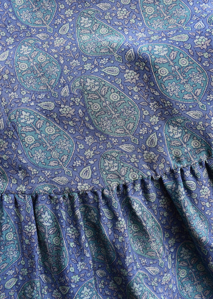 Eustoma Silk Crepe Swing Maxi Dress ~ Sapphire XS