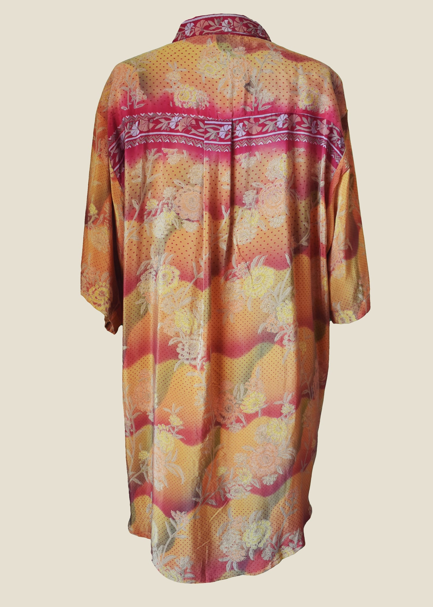Astralagus Silk Crepe Oversized Shirt ~ Tequila Sunrise