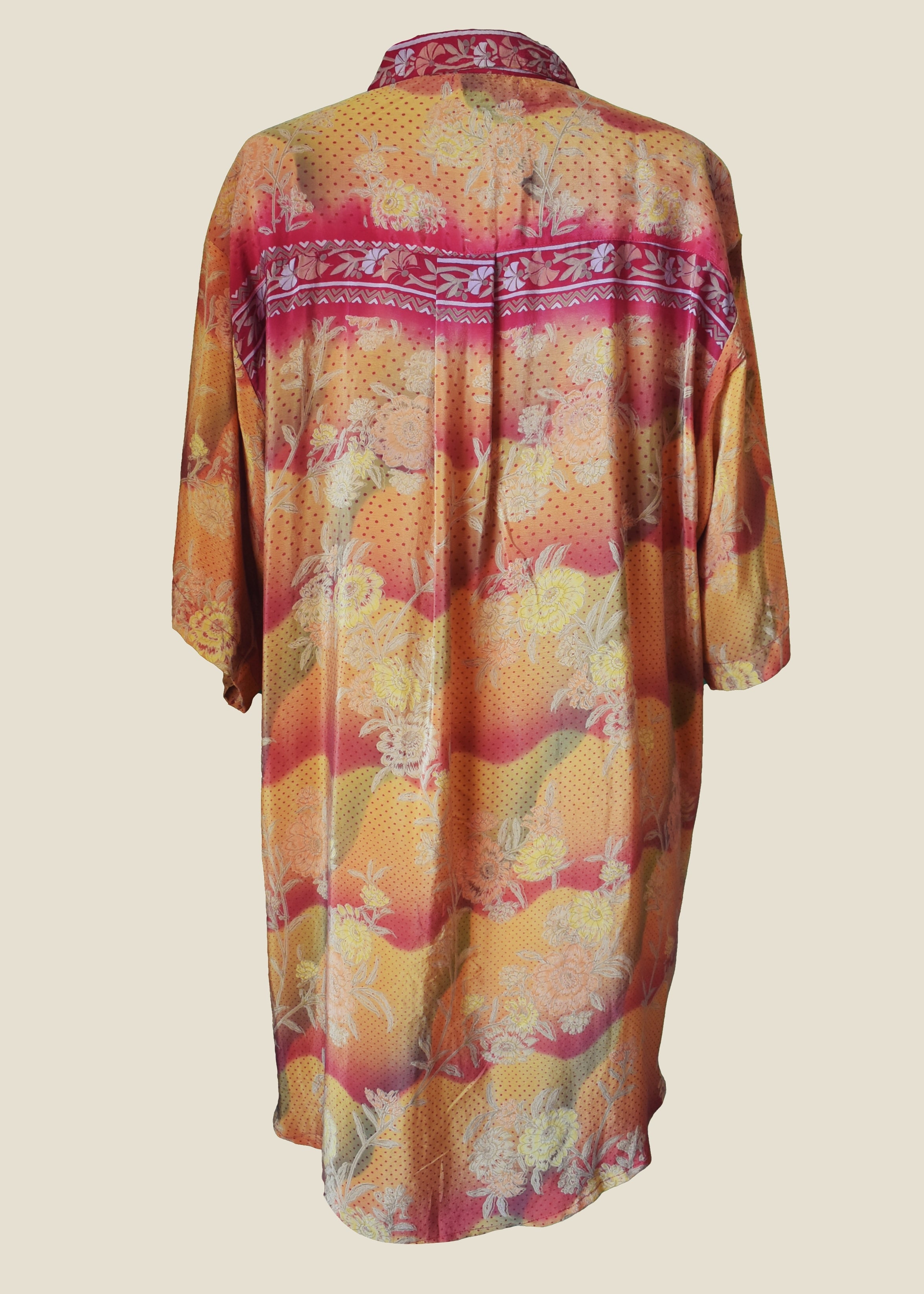Astralagus Silk Crepe Oversized Shirt ~ Tequila Sunrise