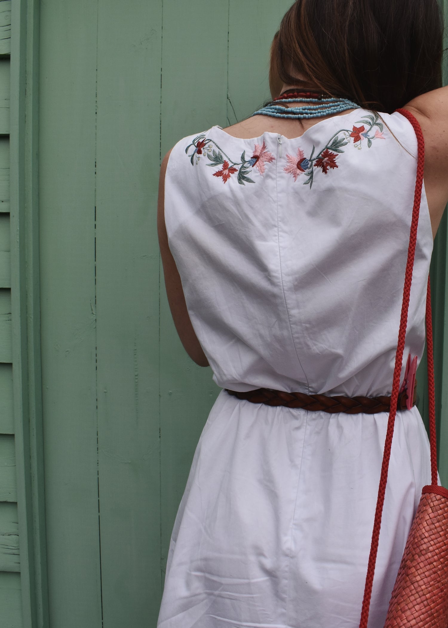 Bleeding Heart Cut-Work Embroidery Dress