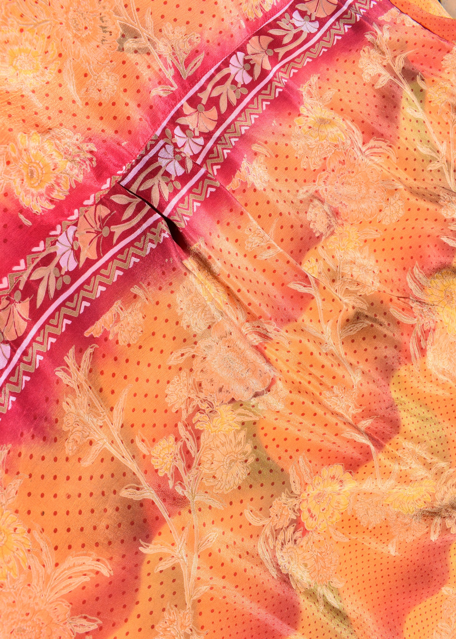 Astralagus Silk Crepe Oversized Shirt ~ Tequila Sunrise