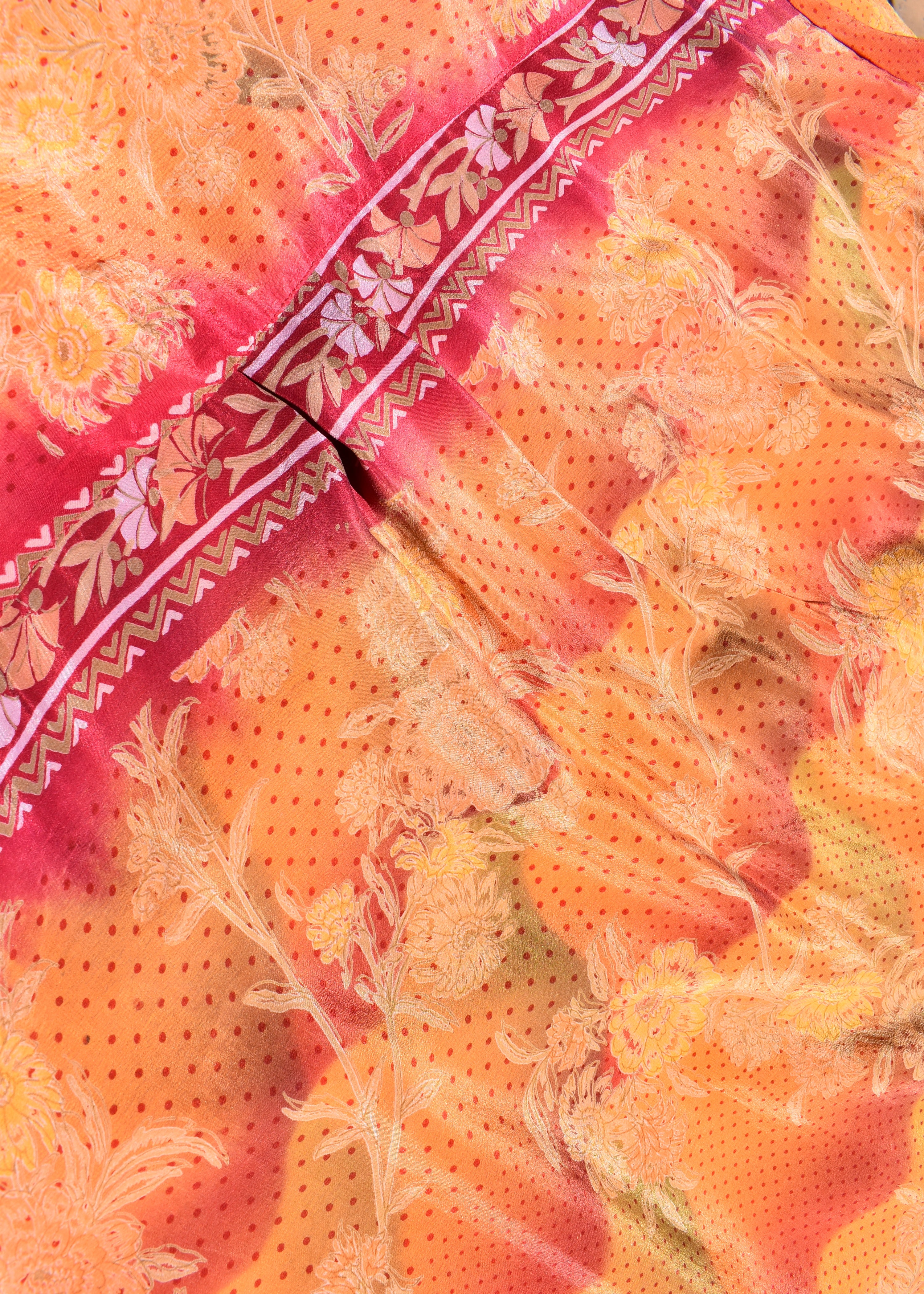 Astralagus Silk Crepe Oversized Shirt ~ Tequila Sunrise