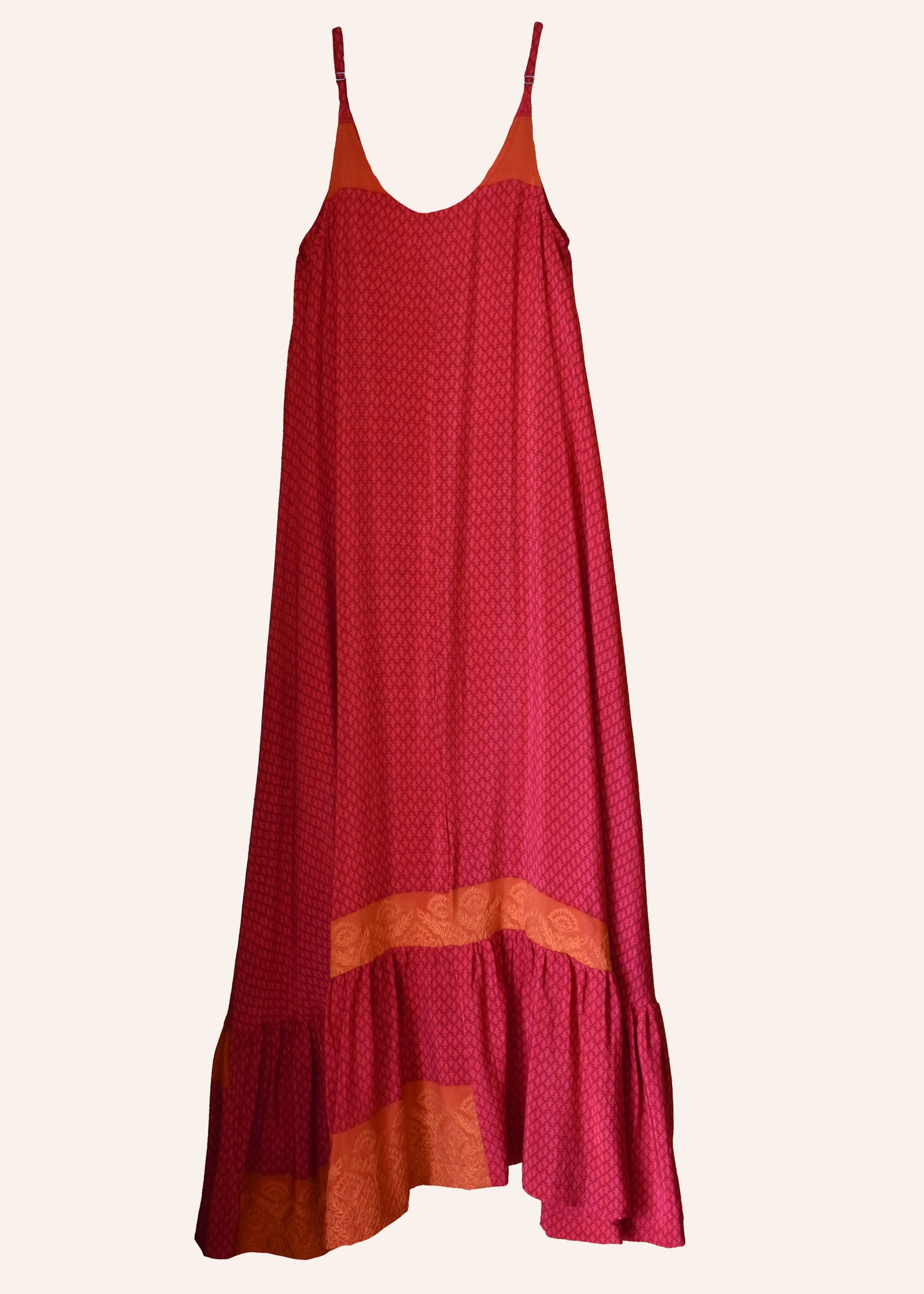 Eustoma Silk Crepe Swing Maxi Dress ~ Haute XS
