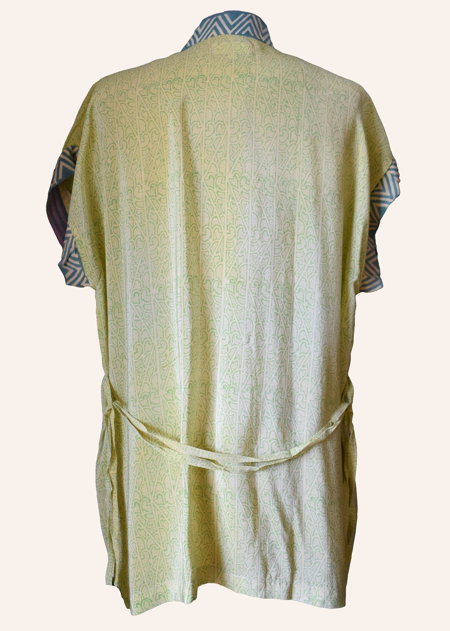 Pilea Silk Crepe Wrap Kimono Top ~ Endive L/XL